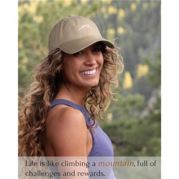 Mens Baseball Cap Mountain Embroidery Dad Hat Vintage Washed Cotton Adjustable - Picture 5 of 8